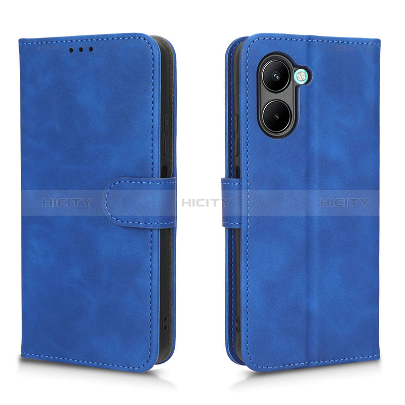 Funda de Cuero Cartera con Soporte Carcasa L01Z para Realme C33 (2023) Azul