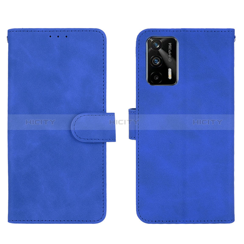 Funda de Cuero Cartera con Soporte Carcasa L01Z para Realme Q3 Pro 5G Azul