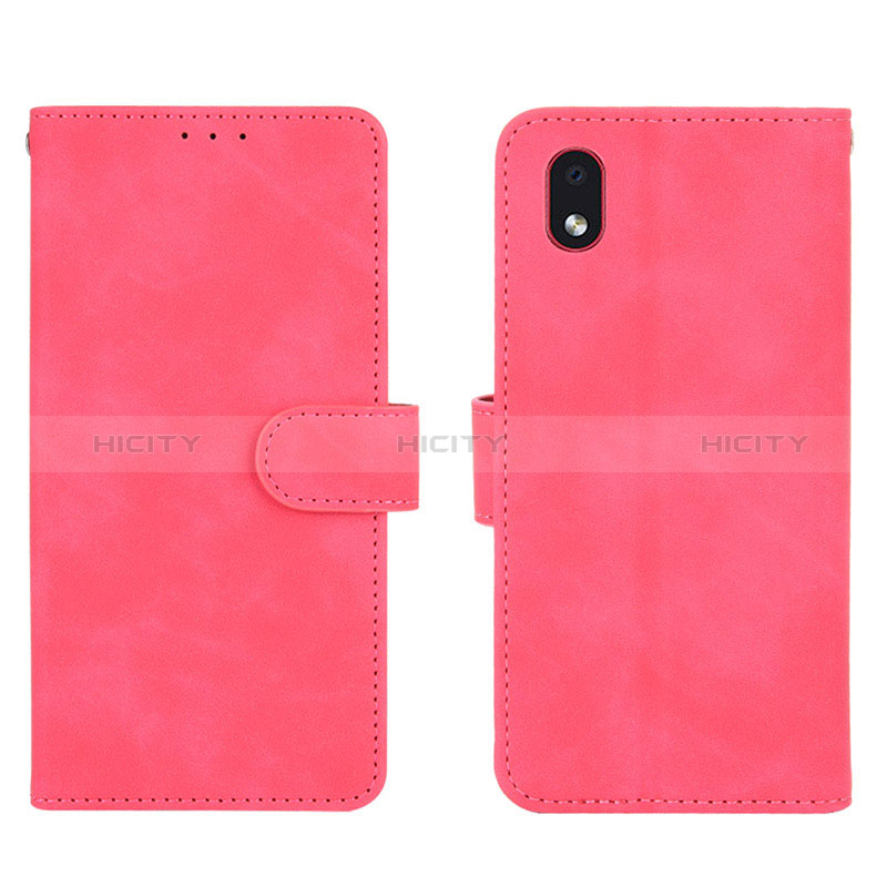 Funda de Cuero Cartera con Soporte Carcasa L01Z para Samsung Galaxy A01 Core Rosa Roja