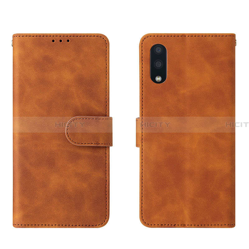 Funda de Cuero Cartera con Soporte Carcasa L01Z para Samsung Galaxy A02 Marron