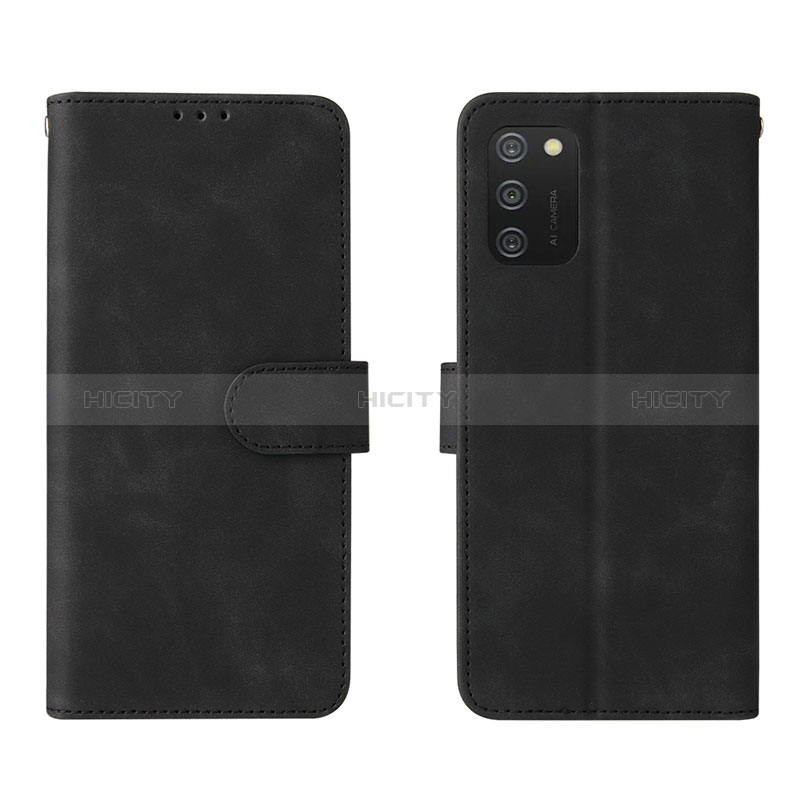 Funda de Cuero Cartera con Soporte Carcasa L01Z para Samsung Galaxy A02s Negro