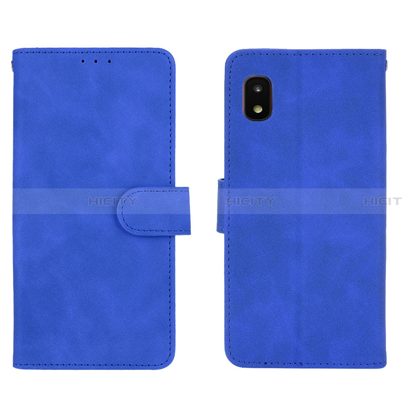 Funda de Cuero Cartera con Soporte Carcasa L01Z para Samsung Galaxy A21 SC-42A Azul