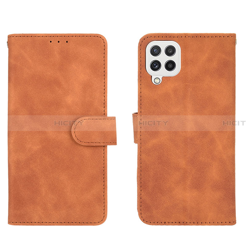 Funda de Cuero Cartera con Soporte Carcasa L01Z para Samsung Galaxy A22 4G Marron