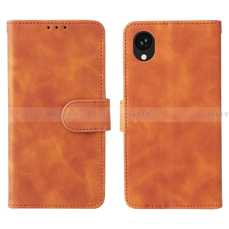 Funda de Cuero Cartera con Soporte Carcasa L01Z para Samsung Galaxy A22 5G SC-56B Marron