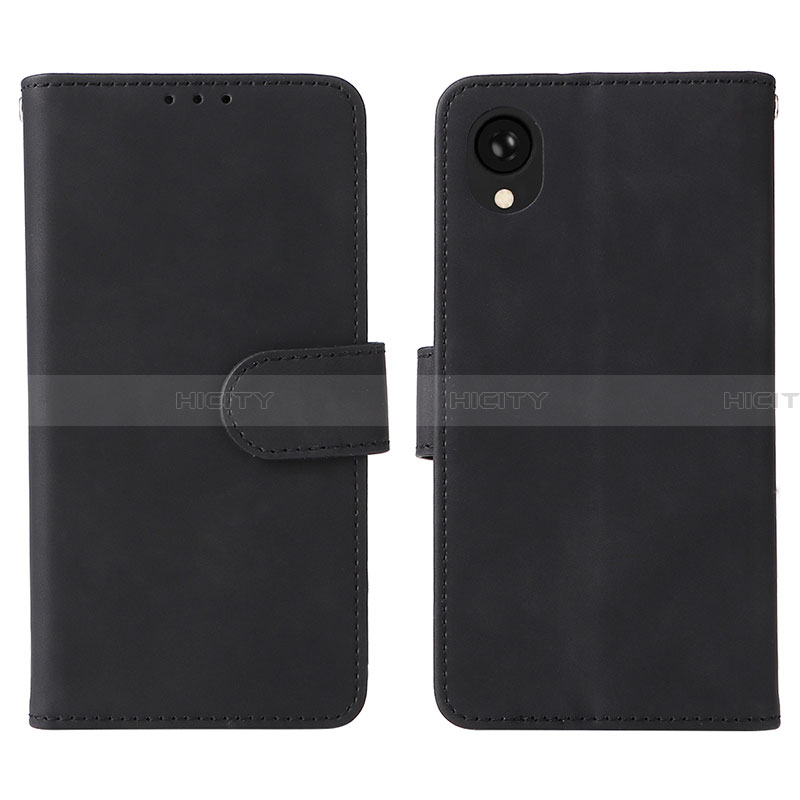 Funda de Cuero Cartera con Soporte Carcasa L01Z para Samsung Galaxy A22 5G SC-56B Negro