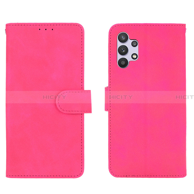 Funda de Cuero Cartera con Soporte Carcasa L01Z para Samsung Galaxy A32 4G Rosa Roja