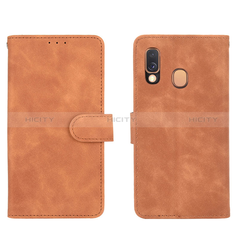 Funda de Cuero Cartera con Soporte Carcasa L01Z para Samsung Galaxy A40 Marron