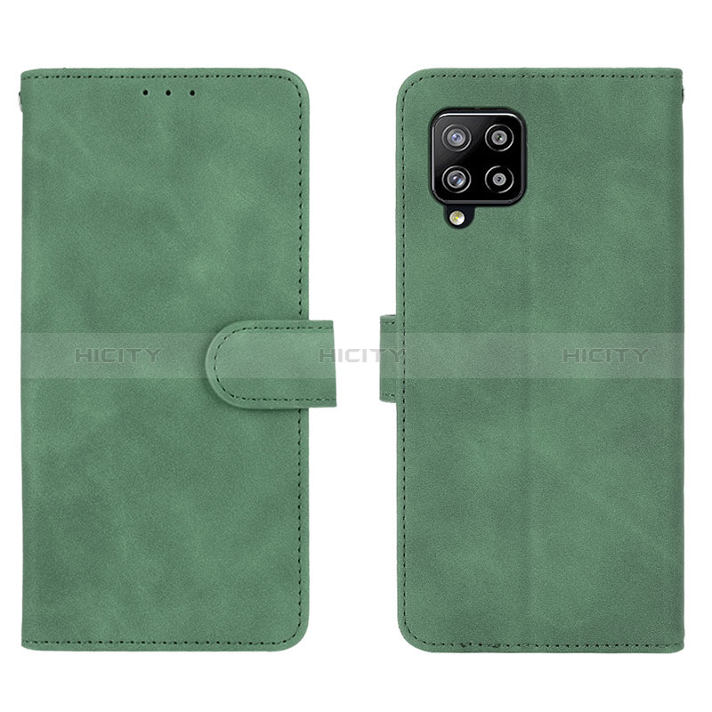 Funda de Cuero Cartera con Soporte Carcasa L01Z para Samsung Galaxy A42 5G Verde