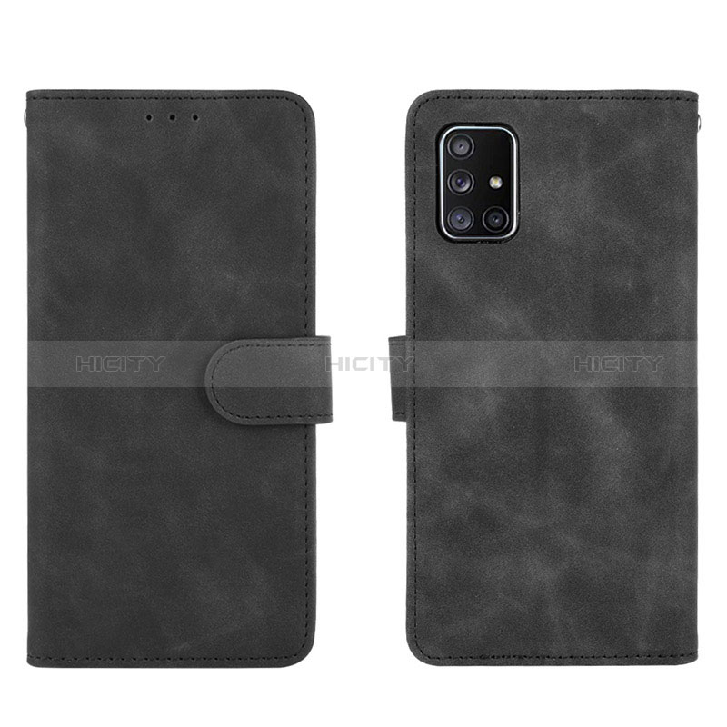 Funda de Cuero Cartera con Soporte Carcasa L01Z para Samsung Galaxy A51 5G Negro