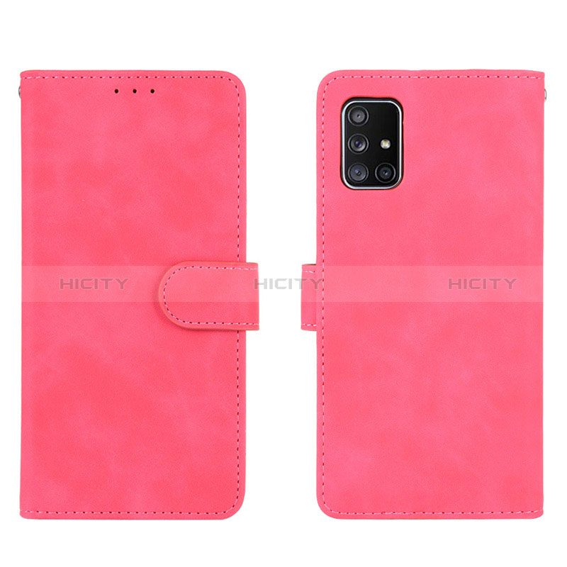 Funda de Cuero Cartera con Soporte Carcasa L01Z para Samsung Galaxy A51 5G Rosa Roja