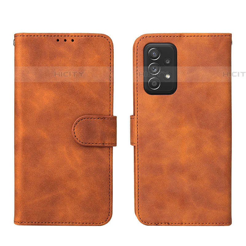 Funda de Cuero Cartera con Soporte Carcasa L01Z para Samsung Galaxy A52 5G Marron