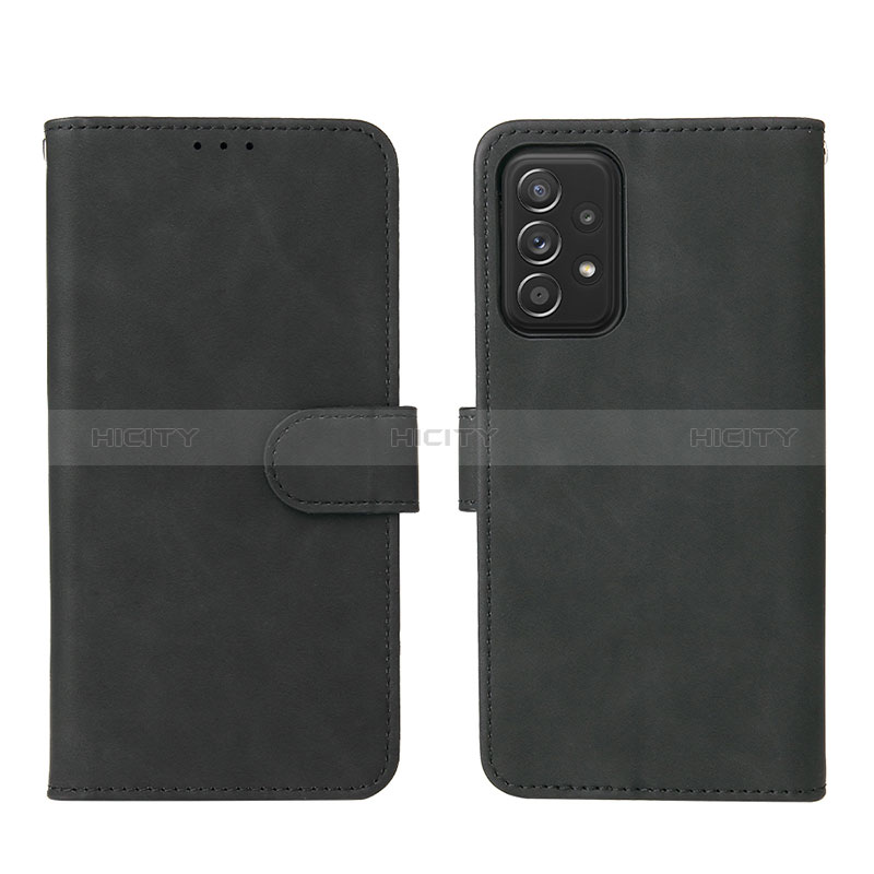 Funda de Cuero Cartera con Soporte Carcasa L01Z para Samsung Galaxy A52s 5G Negro