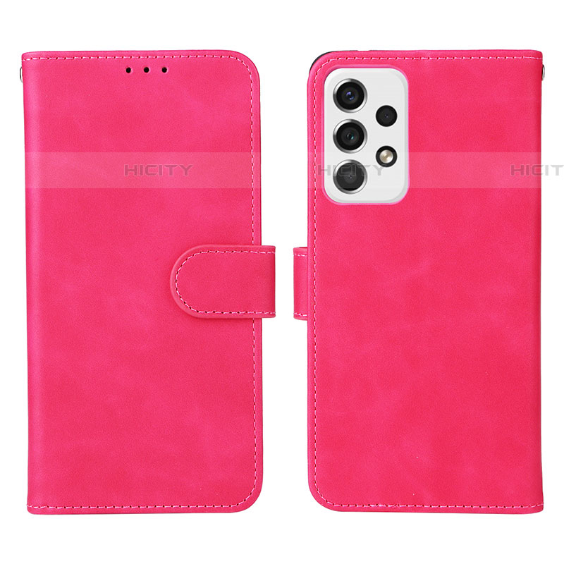 Funda de Cuero Cartera con Soporte Carcasa L01Z para Samsung Galaxy A53 5G Rosa Roja