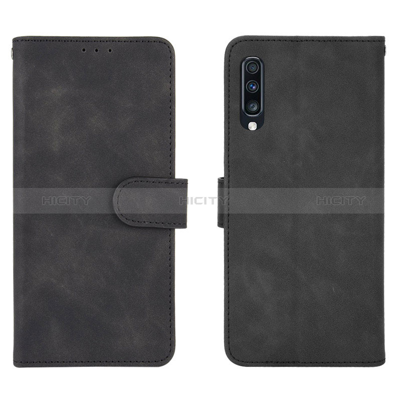 Funda de Cuero Cartera con Soporte Carcasa L01Z para Samsung Galaxy A70 Negro