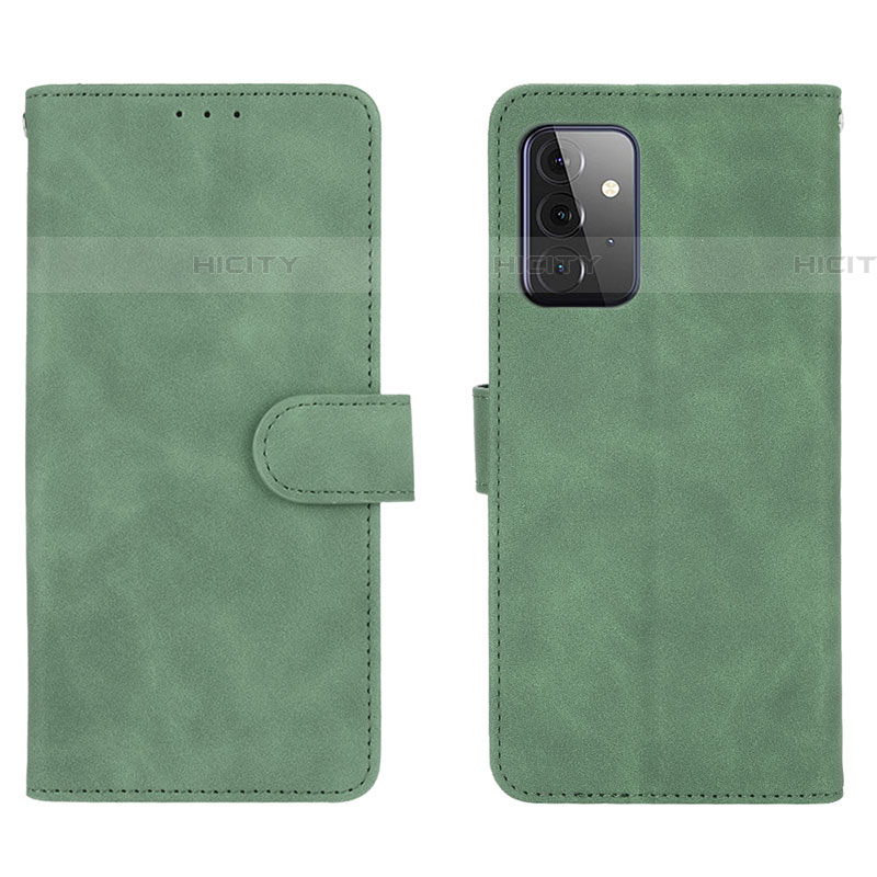 Funda de Cuero Cartera con Soporte Carcasa L01Z para Samsung Galaxy A72 4G Verde