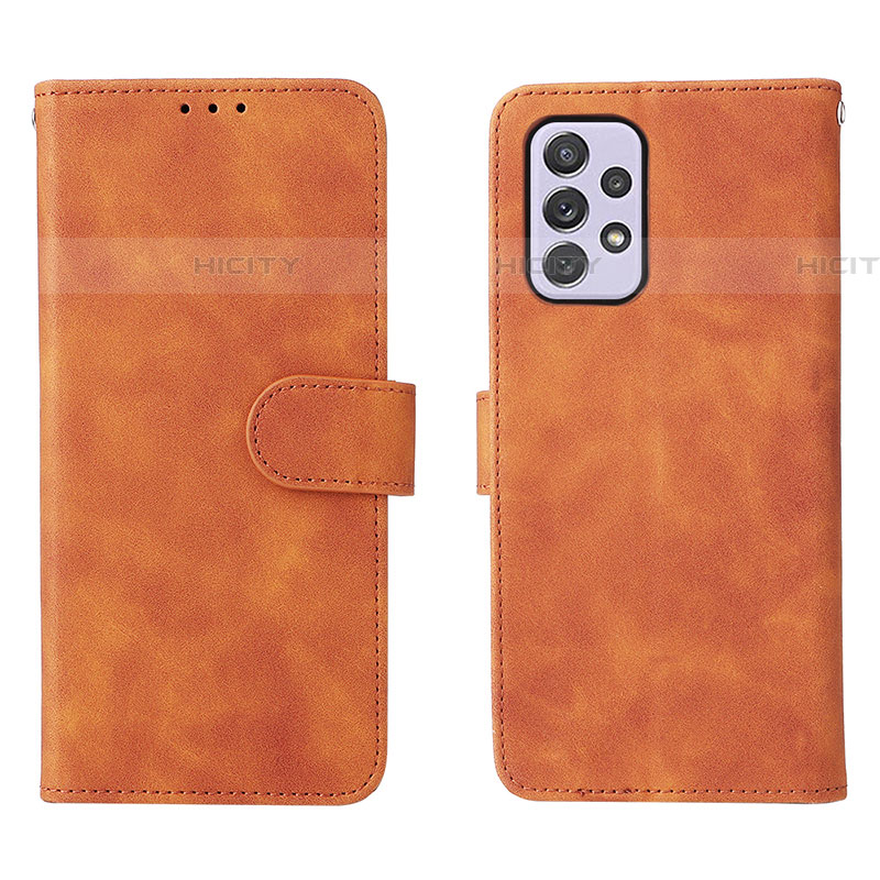 Funda de Cuero Cartera con Soporte Carcasa L01Z para Samsung Galaxy A73 5G Marron