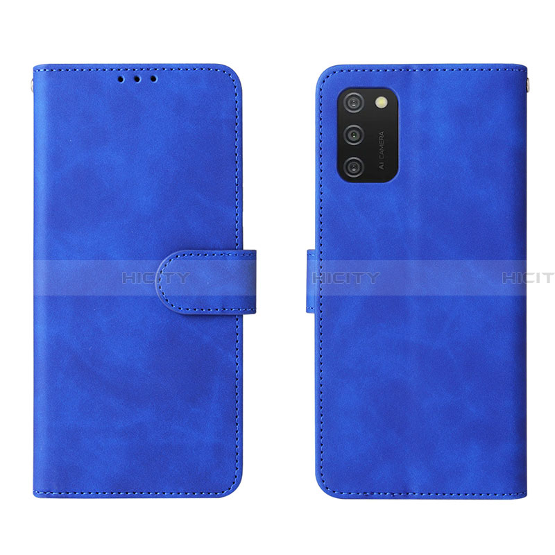 Funda de Cuero Cartera con Soporte Carcasa L01Z para Samsung Galaxy F02S SM-E025F Azul