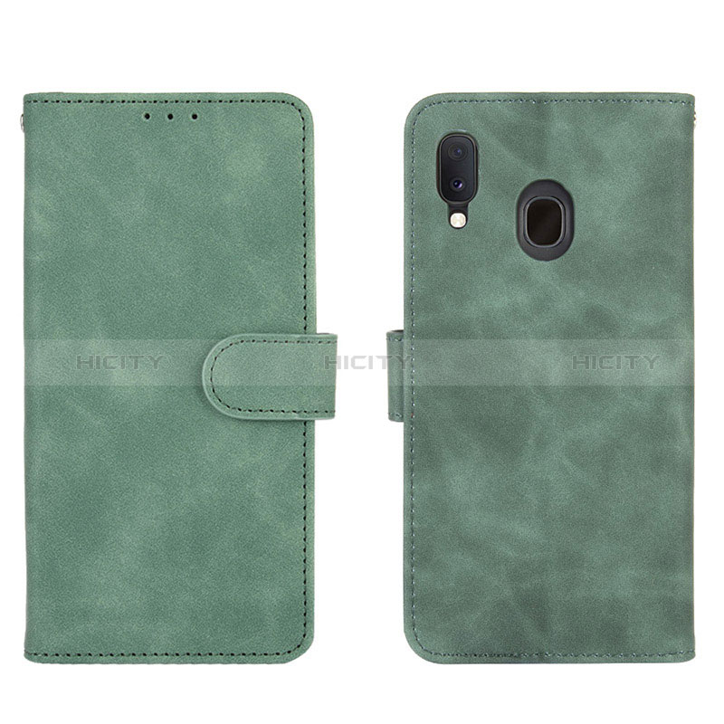 Funda de Cuero Cartera con Soporte Carcasa L01Z para Samsung Galaxy M10S Verde