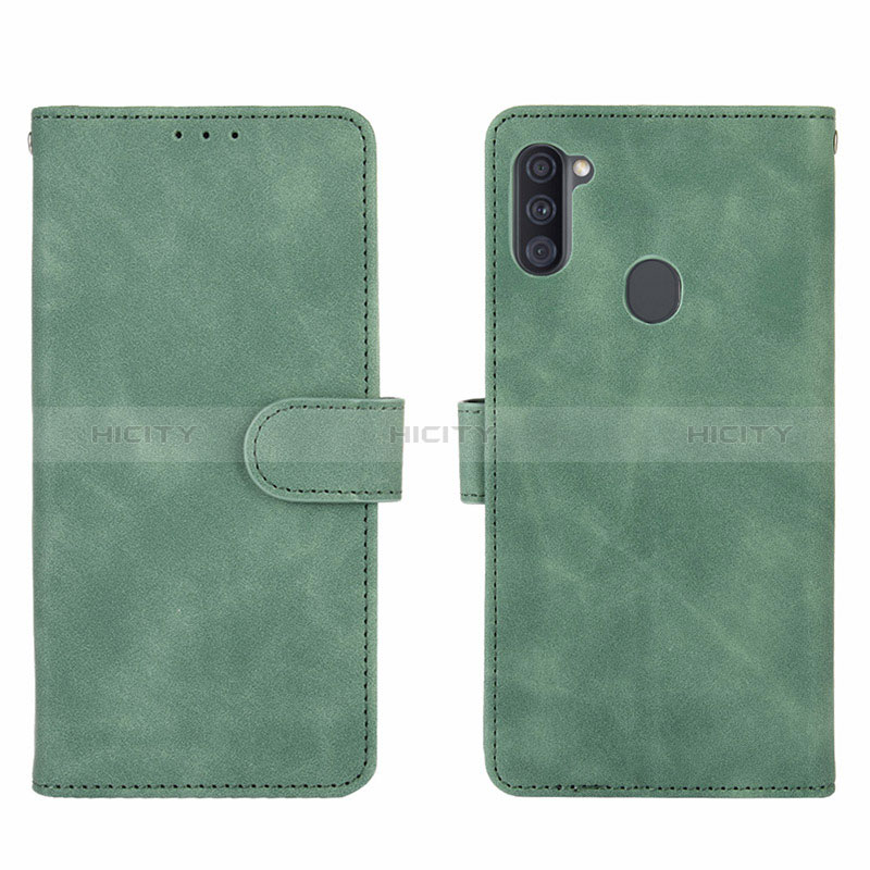 Funda de Cuero Cartera con Soporte Carcasa L01Z para Samsung Galaxy M11 Verde