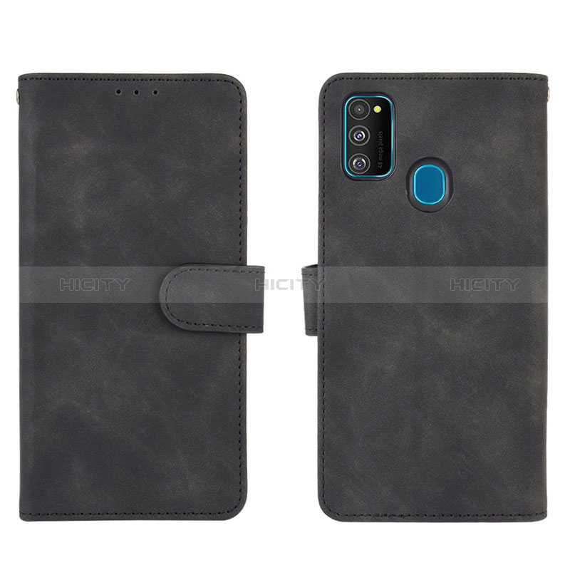 Funda de Cuero Cartera con Soporte Carcasa L01Z para Samsung Galaxy M21 Negro