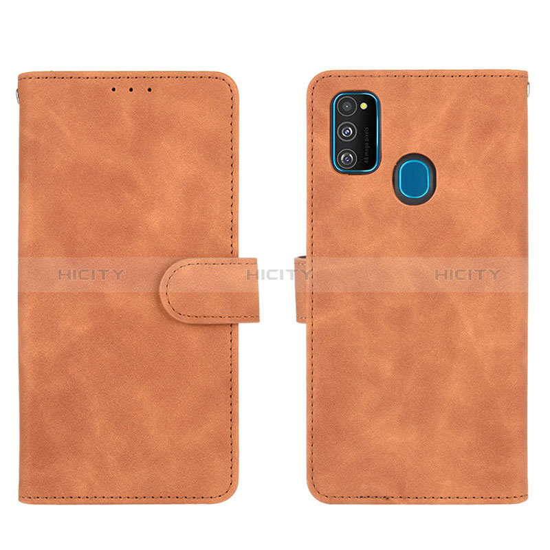 Funda de Cuero Cartera con Soporte Carcasa L01Z para Samsung Galaxy M30s Marron