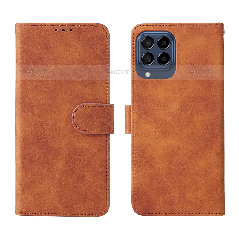 Funda de Cuero Cartera con Soporte Carcasa L01Z para Samsung Galaxy M53 5G Marron