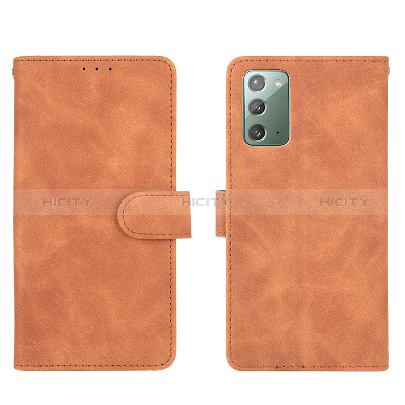 Funda de Cuero Cartera con Soporte Carcasa L01Z para Samsung Galaxy Note 20 5G Marron