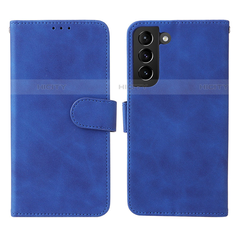 Funda de Cuero Cartera con Soporte Carcasa L01Z para Samsung Galaxy S21 FE 5G Azul