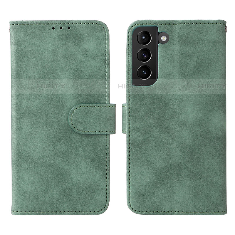 Funda de Cuero Cartera con Soporte Carcasa L01Z para Samsung Galaxy S21 FE 5G Verde