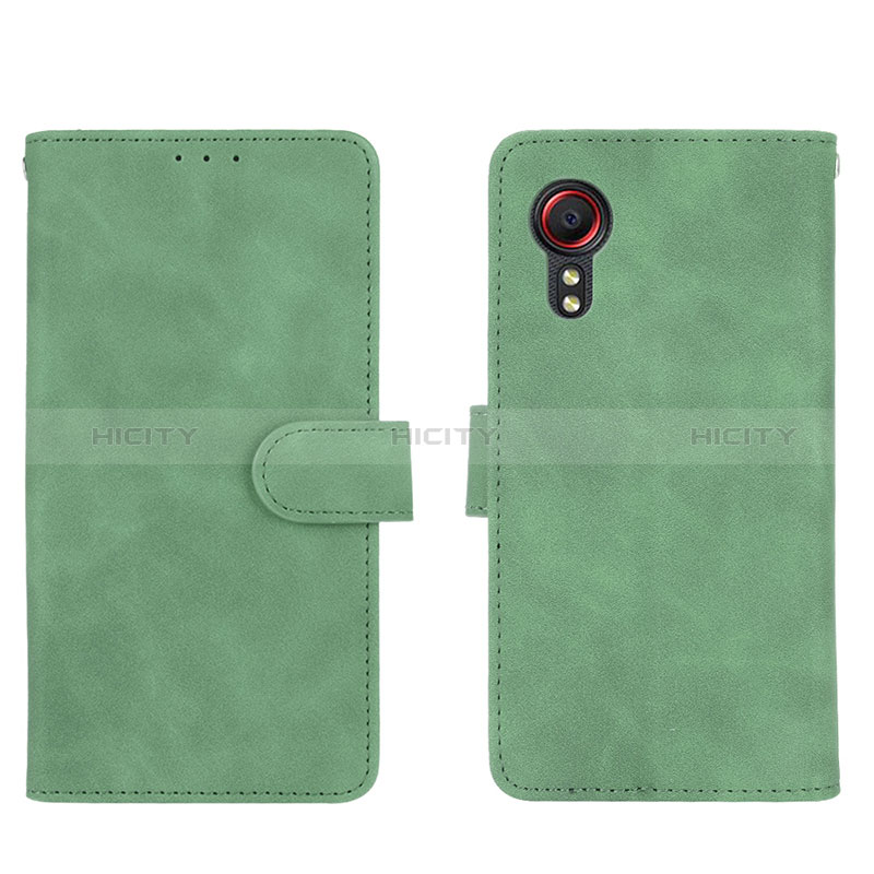 Funda de Cuero Cartera con Soporte Carcasa L01Z para Samsung Galaxy XCover 5 SM-G525F Verde