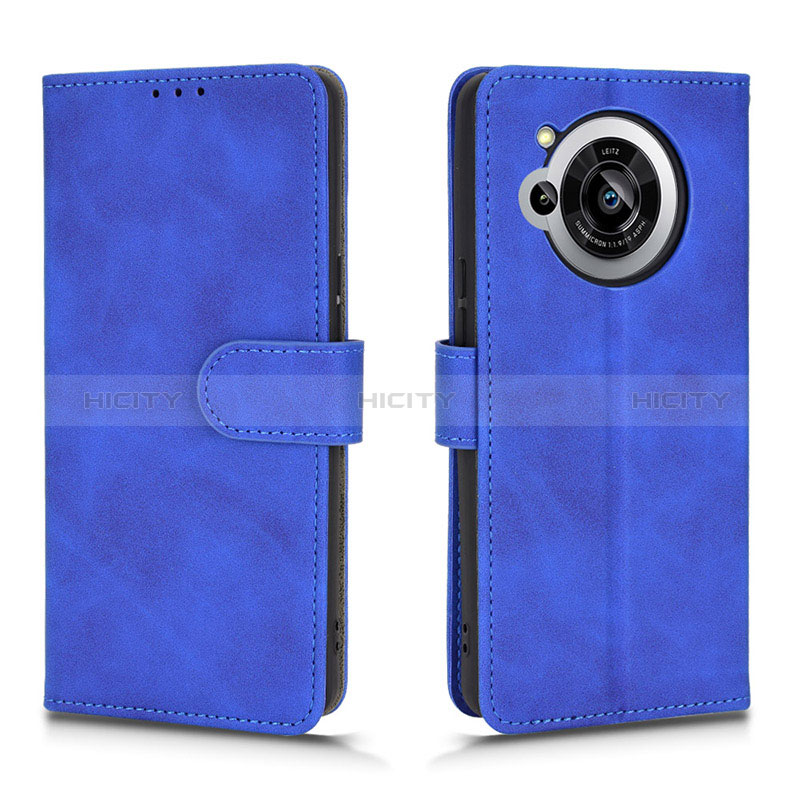 Funda de Cuero Cartera con Soporte Carcasa L01Z para Sharp Aquos R7 Azul