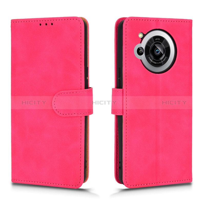 Funda de Cuero Cartera con Soporte Carcasa L01Z para Sharp Aquos R7s Rosa Roja