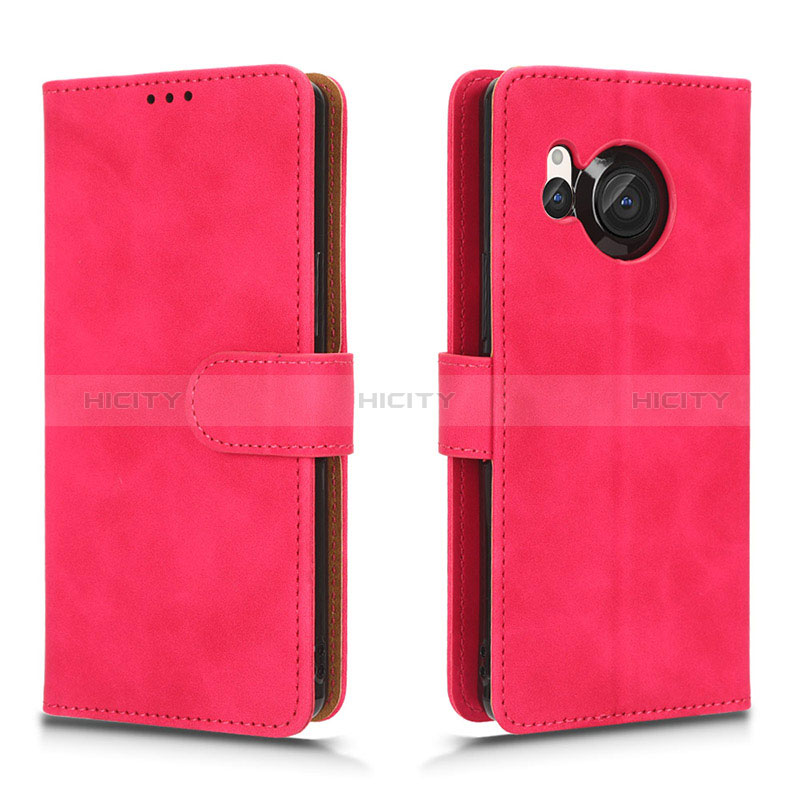 Funda de Cuero Cartera con Soporte Carcasa L01Z para Sharp Aquos R8 Rosa Roja