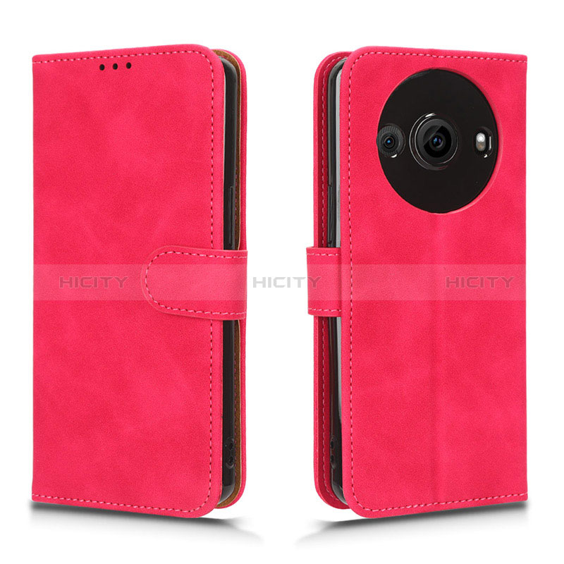 Funda de Cuero Cartera con Soporte Carcasa L01Z para Sharp Aquos R8s Pro Rosa Roja