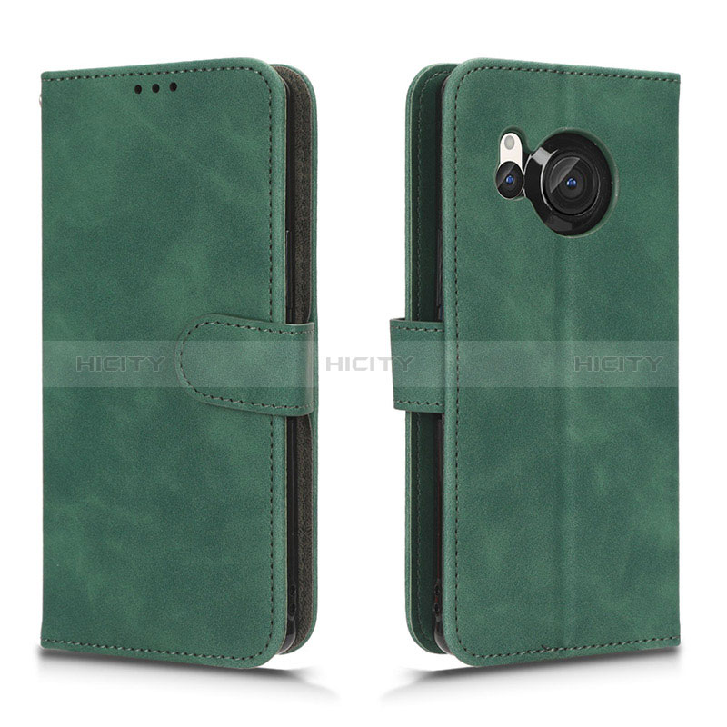 Funda de Cuero Cartera con Soporte Carcasa L01Z para Sharp Aquos R8s Verde