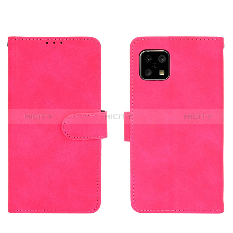 Funda de Cuero Cartera con Soporte Carcasa L01Z para Sharp Aquos Sense5G Rosa Roja