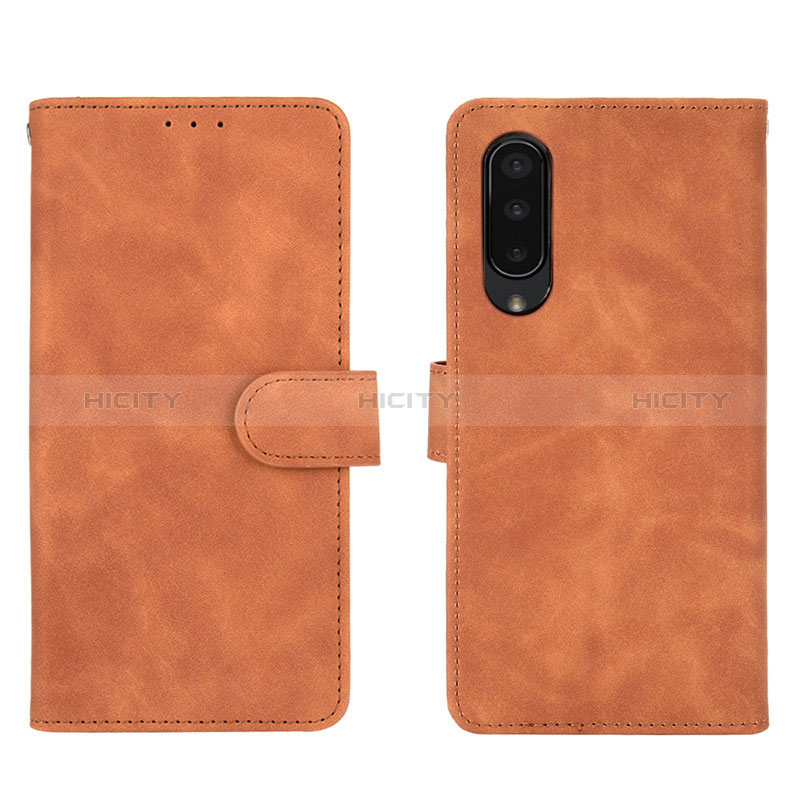 Funda de Cuero Cartera con Soporte Carcasa L01Z para Sharp Aquos Zero5G basic Marron