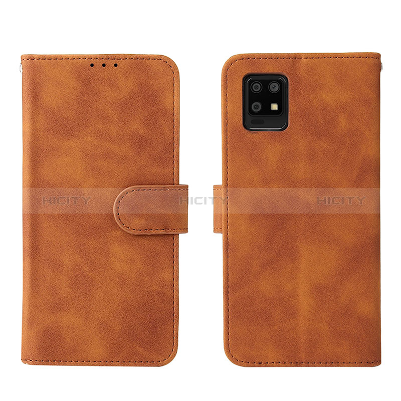 Funda de Cuero Cartera con Soporte Carcasa L01Z para Sharp Aquos Zero6 Marron