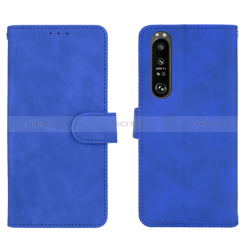 Funda de Cuero Cartera con Soporte Carcasa L01Z para Sony Xperia 1 III Azul