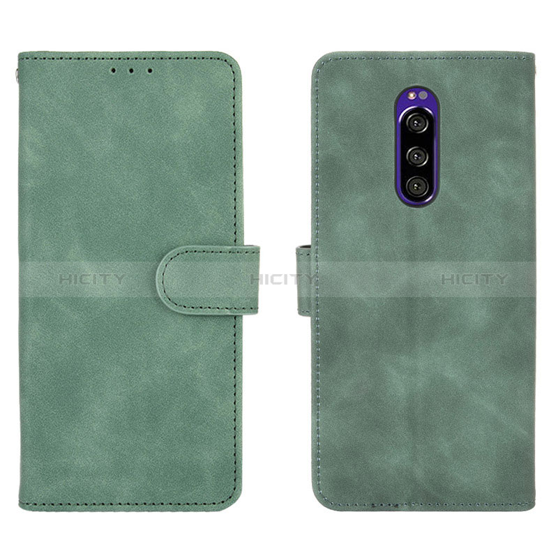 Funda de Cuero Cartera con Soporte Carcasa L01Z para Sony Xperia 1 Verde