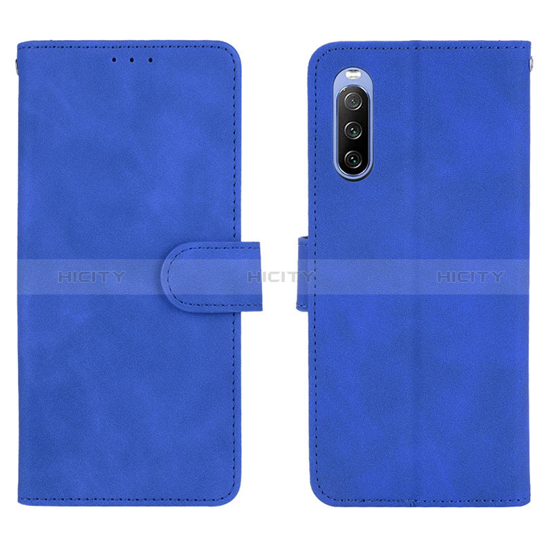 Funda de Cuero Cartera con Soporte Carcasa L01Z para Sony Xperia 10 III Lite Azul