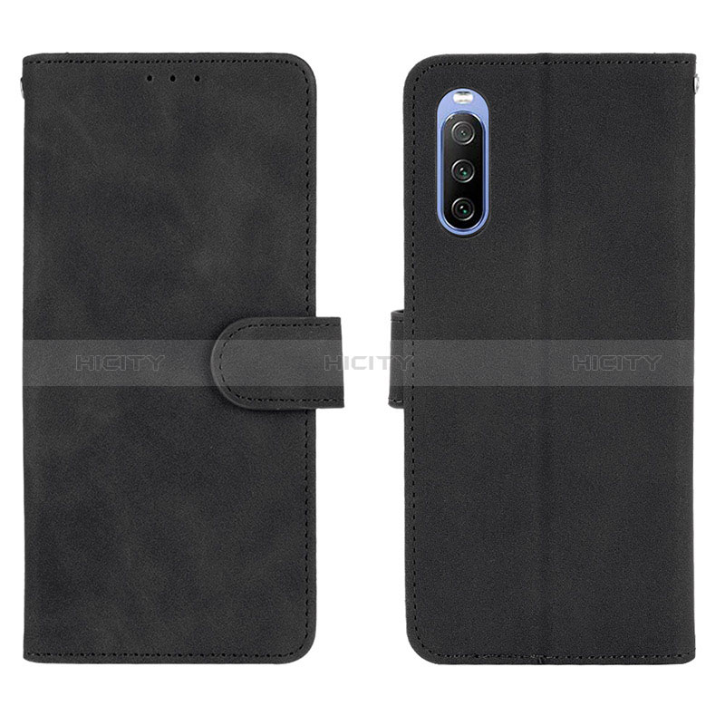 Funda de Cuero Cartera con Soporte Carcasa L01Z para Sony Xperia 10 III Negro