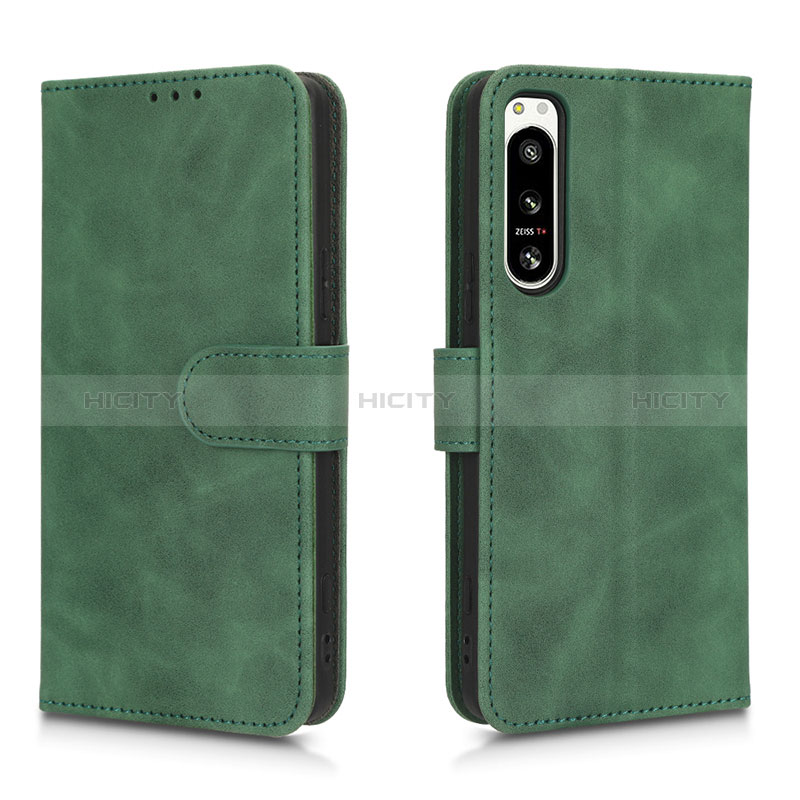 Funda de Cuero Cartera con Soporte Carcasa L01Z para Sony Xperia 5 IV Verde