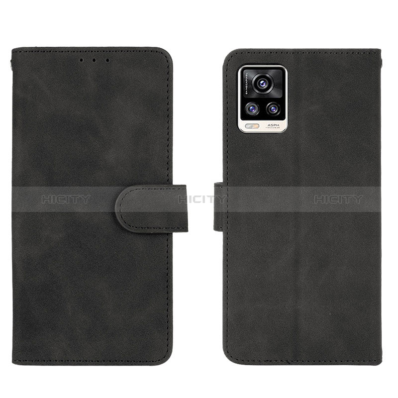 Funda de Cuero Cartera con Soporte Carcasa L01Z para Vivo V20 Negro