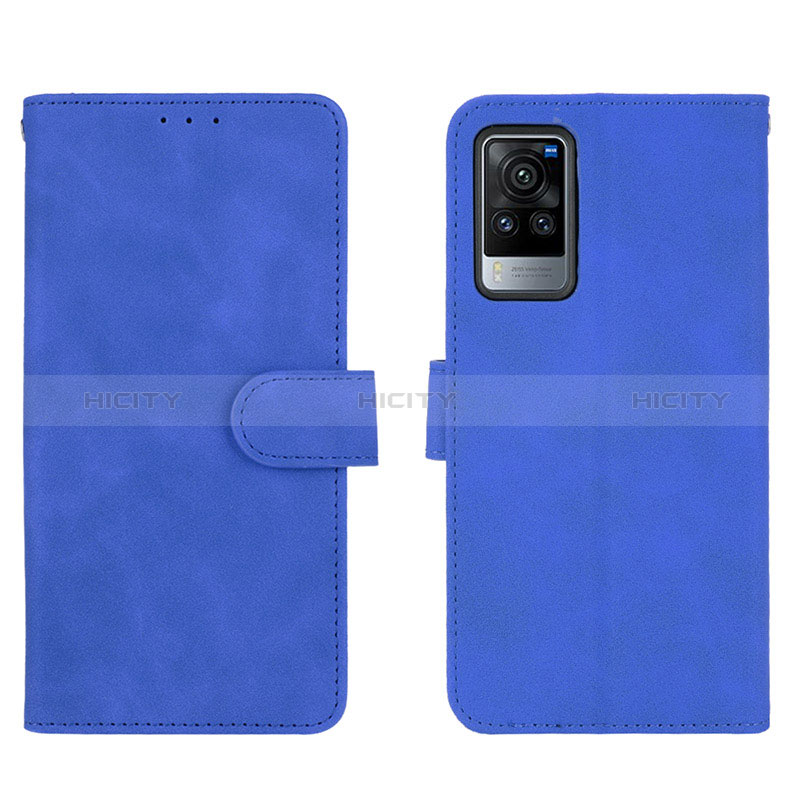 Funda de Cuero Cartera con Soporte Carcasa L01Z para Vivo X60 Pro 5G Azul