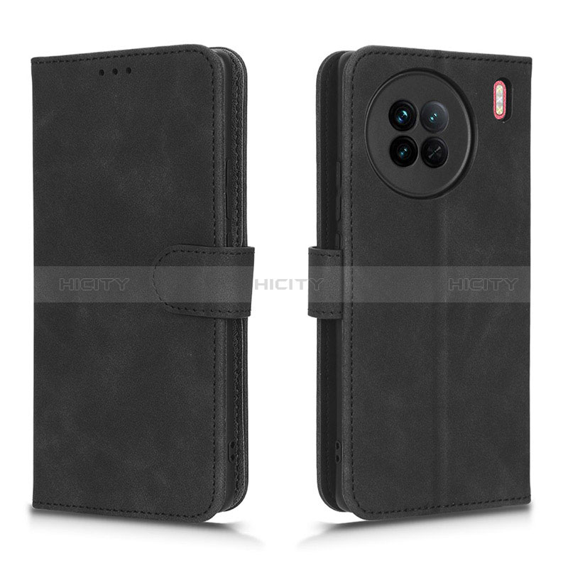 Funda de Cuero Cartera con Soporte Carcasa L01Z para Vivo X90 5G Negro