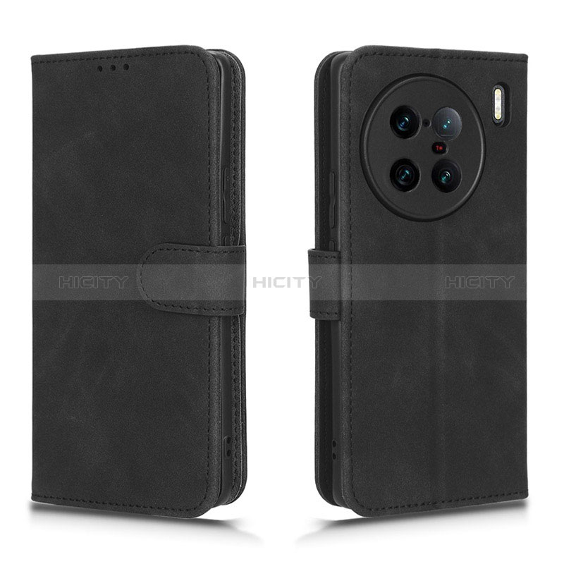 Funda de Cuero Cartera con Soporte Carcasa L01Z para Vivo X90 Pro+ Plus 5G Negro