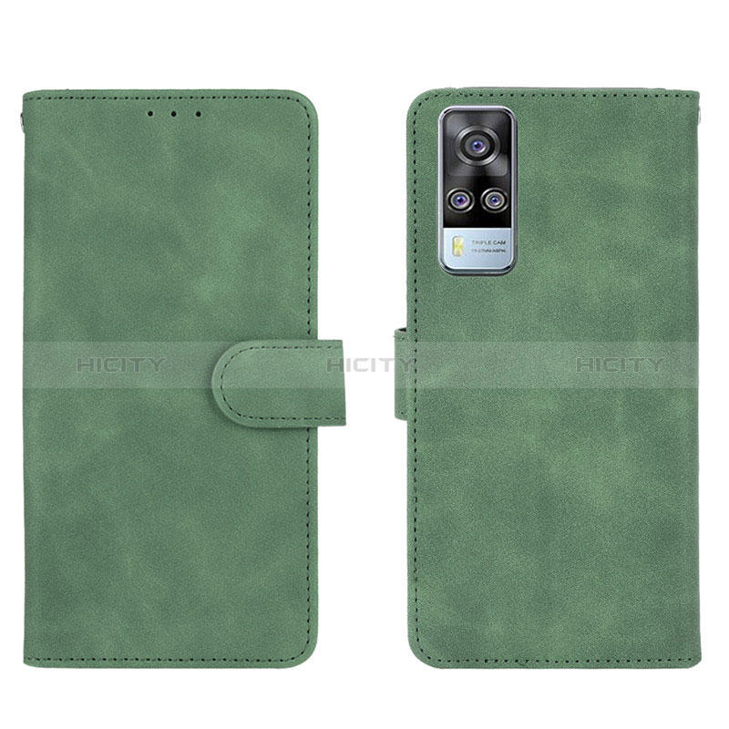 Funda de Cuero Cartera con Soporte Carcasa L01Z para Vivo Y31 (2021) Verde