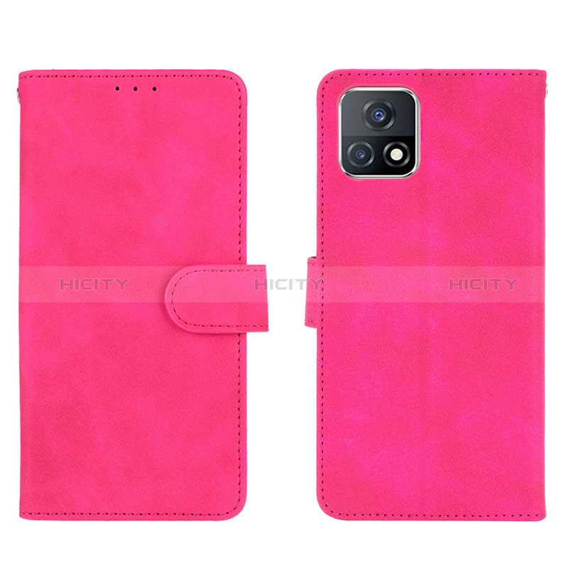 Funda de Cuero Cartera con Soporte Carcasa L01Z para Vivo Y31s 5G Rosa Roja