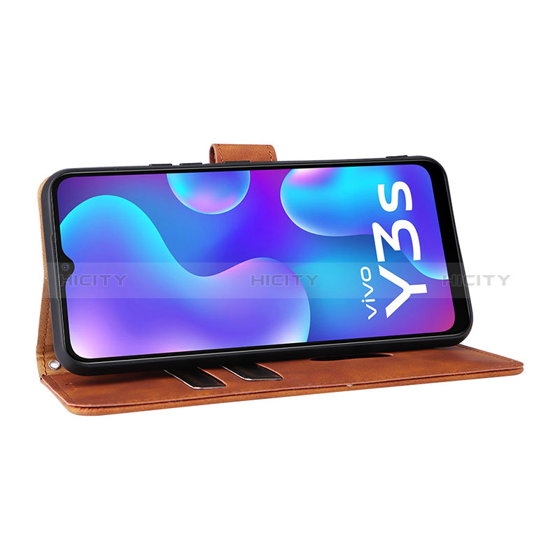 Funda de Cuero Cartera con Soporte Carcasa L01Z para Vivo Y3s (2021)